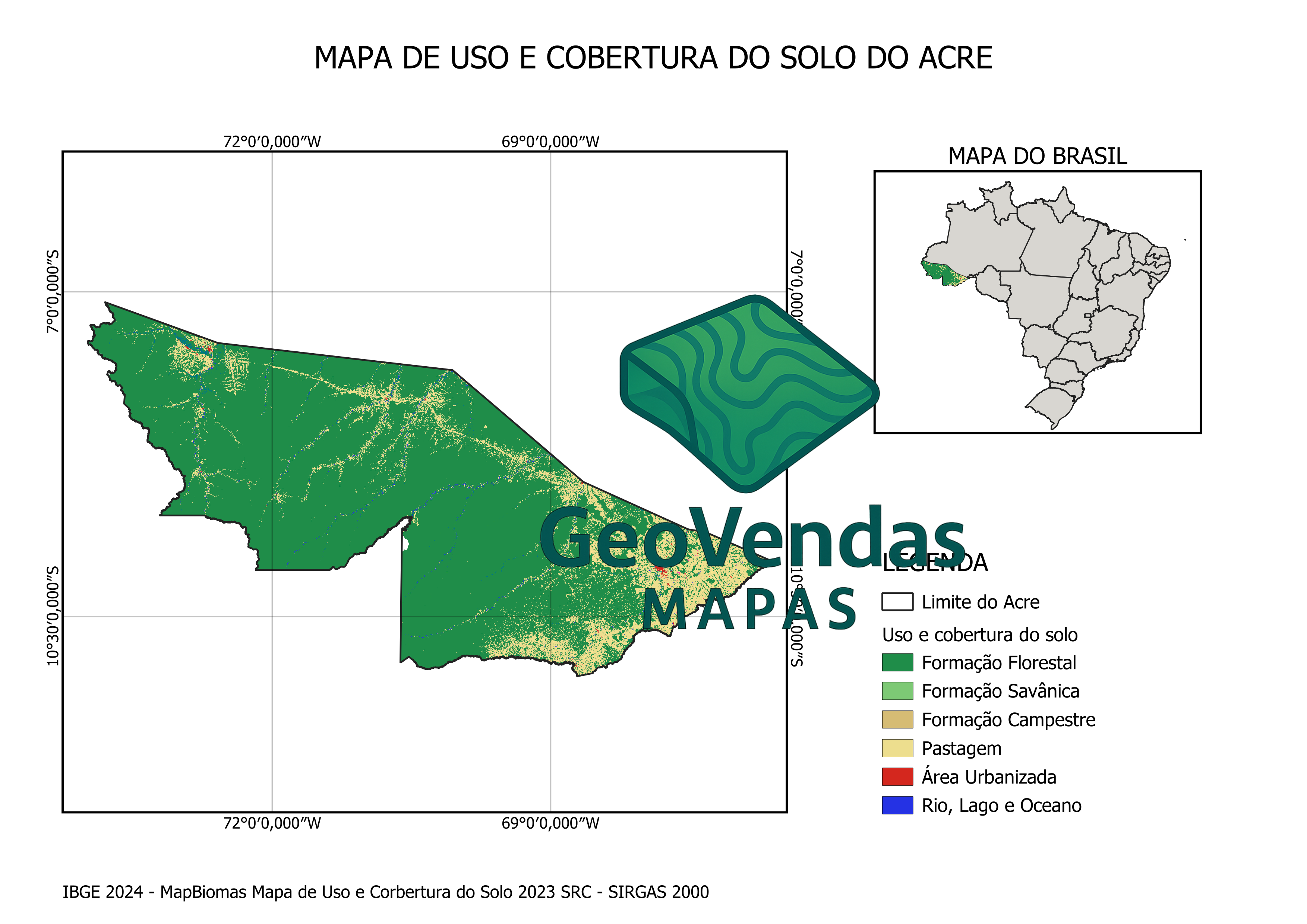 Mapa de Uso e Cobertura do Solo do Acre